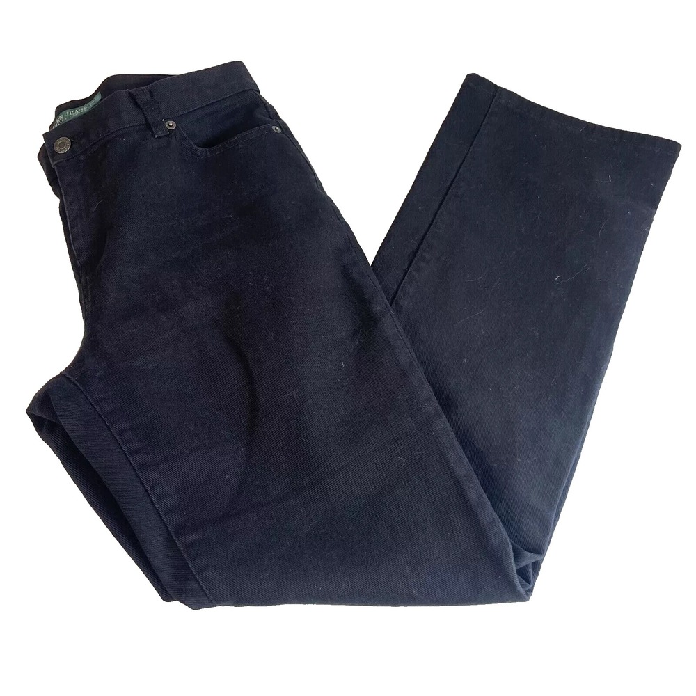 Lauren Jeans‎ Co Ralph Lauren Bootcut Jeans Womens 10 Black Mid Rise Dark Wash